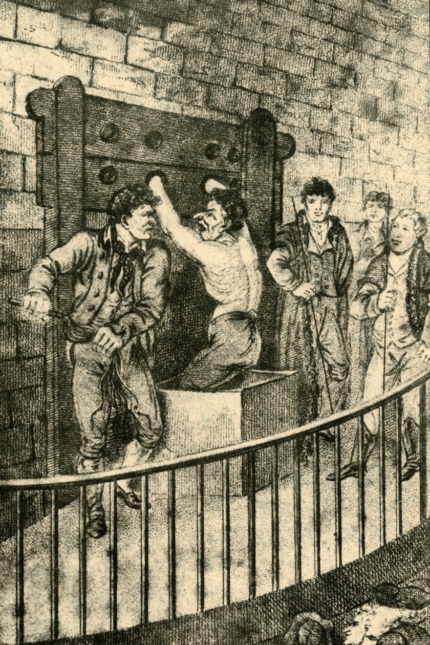 Auspeitschung am Old Bailey, 1809, 1925 von Unbekannt