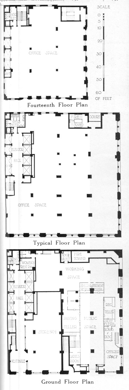 Grundrisse, Johns-Manville-Gebäude, New York City, 1924 von Unbekannt
