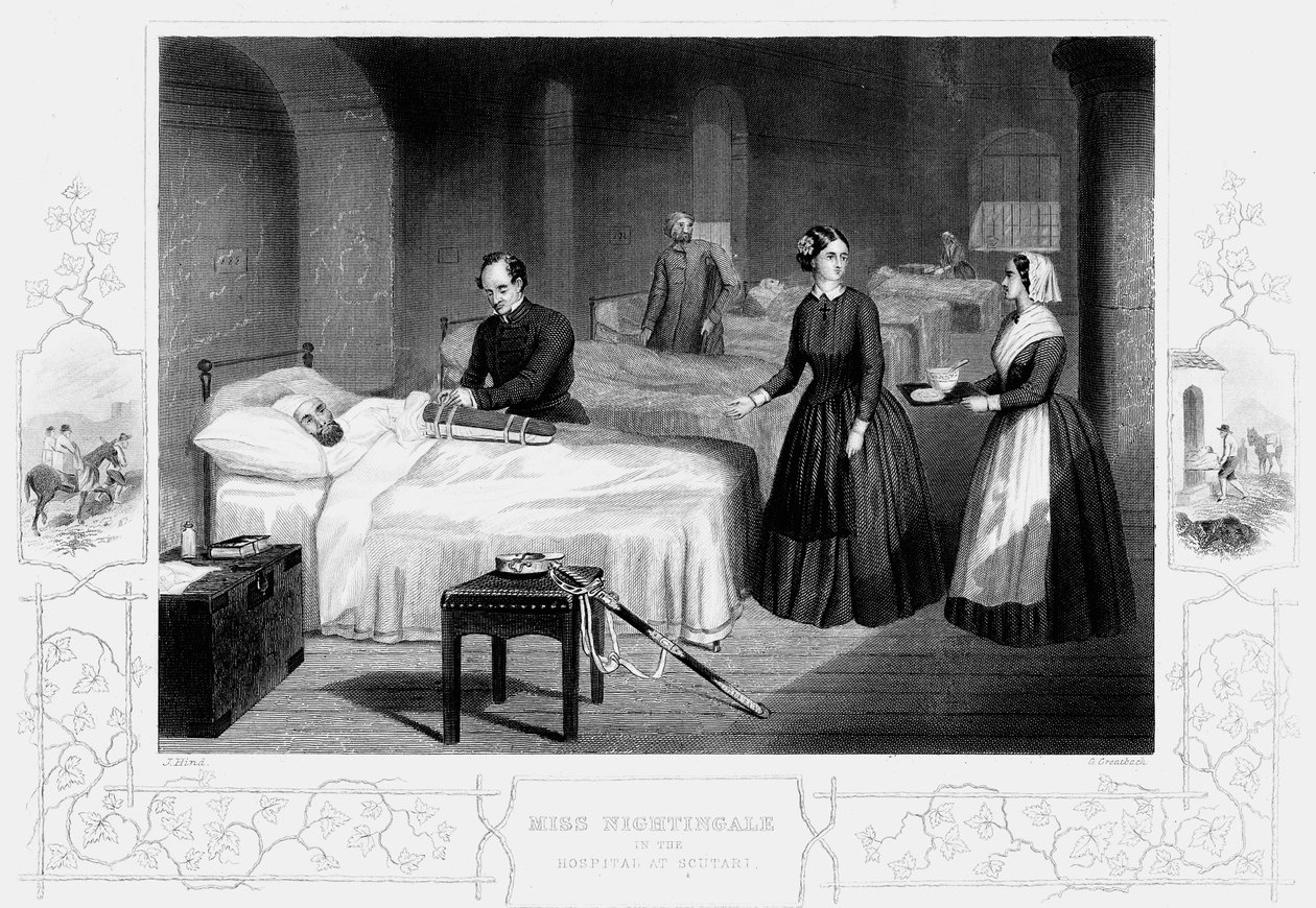 Florence Nightingale im Krankenhaus von Scutari, um 1860 von Unbekannt
