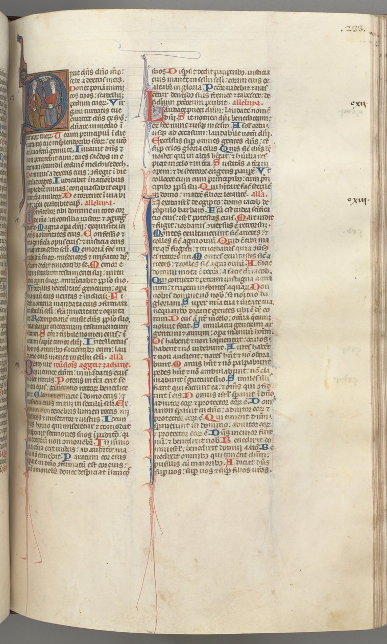 Fol. 233r, Psalm 109, historisierte Initiale D, Gott der Vater und der Sohn..., ca. 1275-1300 von Unbekannt