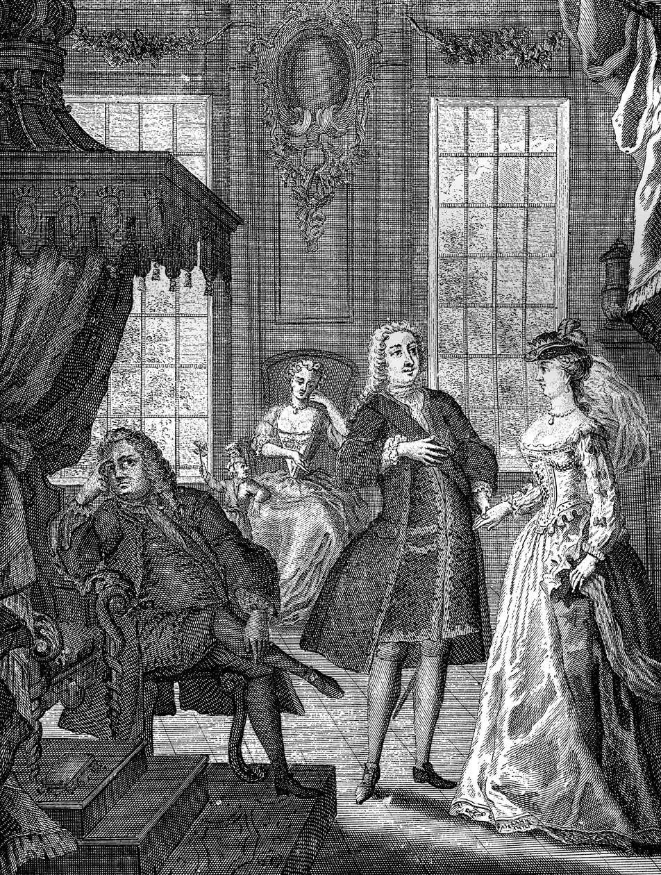 Friedrich Prinz von Wales und Prinzessin Augusta von Sachsen-Gotha, 1736 von Unbekannt