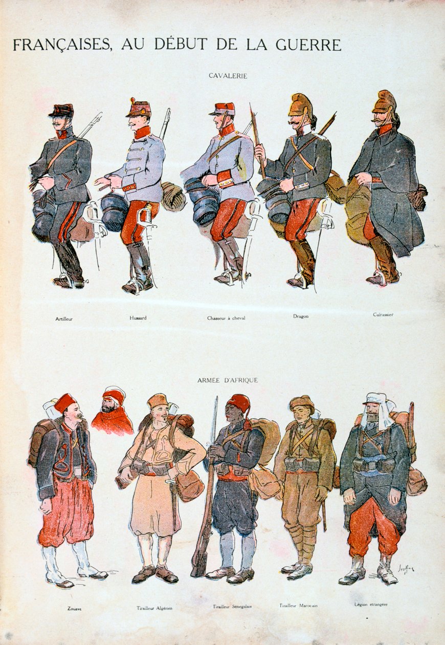 Französische Armeeuniformen, Erster Weltkrieg, 1914 von Unbekannt