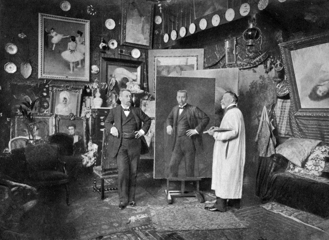 Französischer Künstler Louis-Robert Carrier-Belleuse malt Doktor Boyen, 1906 von Unbekannt