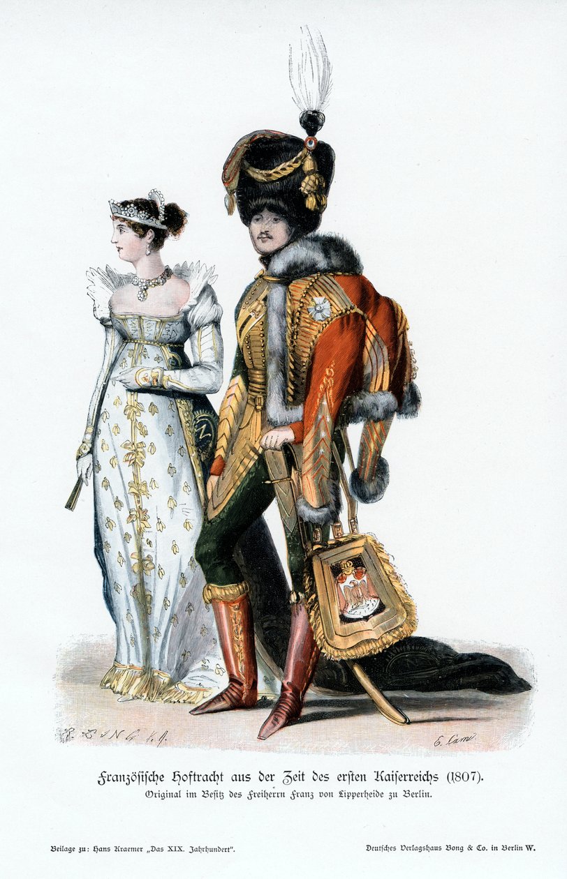 Französische Hofkleidung zur Zeit des ersten Kaiserreichs, 1807 von Unbekannt