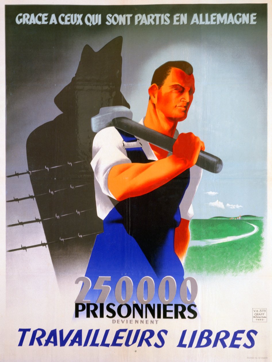 Französische Arbeiter für Deutschland Plakat, 1943 von Unbekannt