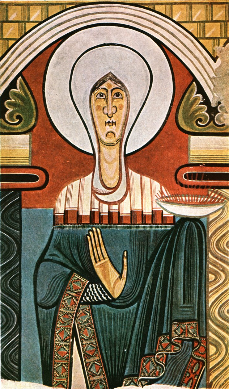 Fresko in der Kirche Sant Climent de Tahüll, Katalonien, Spanien, 1928 von Unbekannt