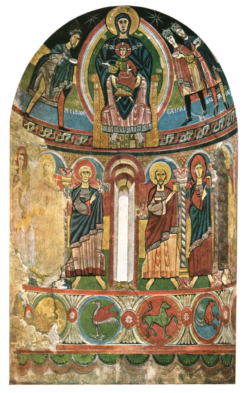 Fresko in der Kirche Santa Maria de Taüll, Katalonien, Spanien, 1928 von Unbekannt