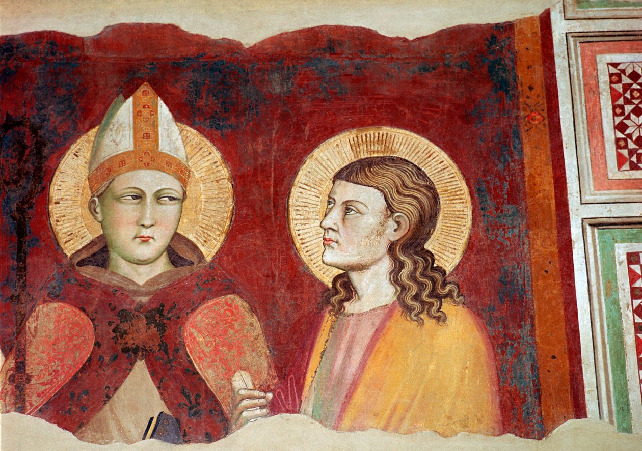 Fresko eines Bischofs, 14. Jahrhundert von Unbekannt