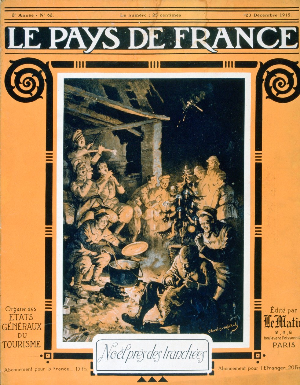 Titelseite von Le Pays de France, 23. Dezember 1915 von Unbekannt