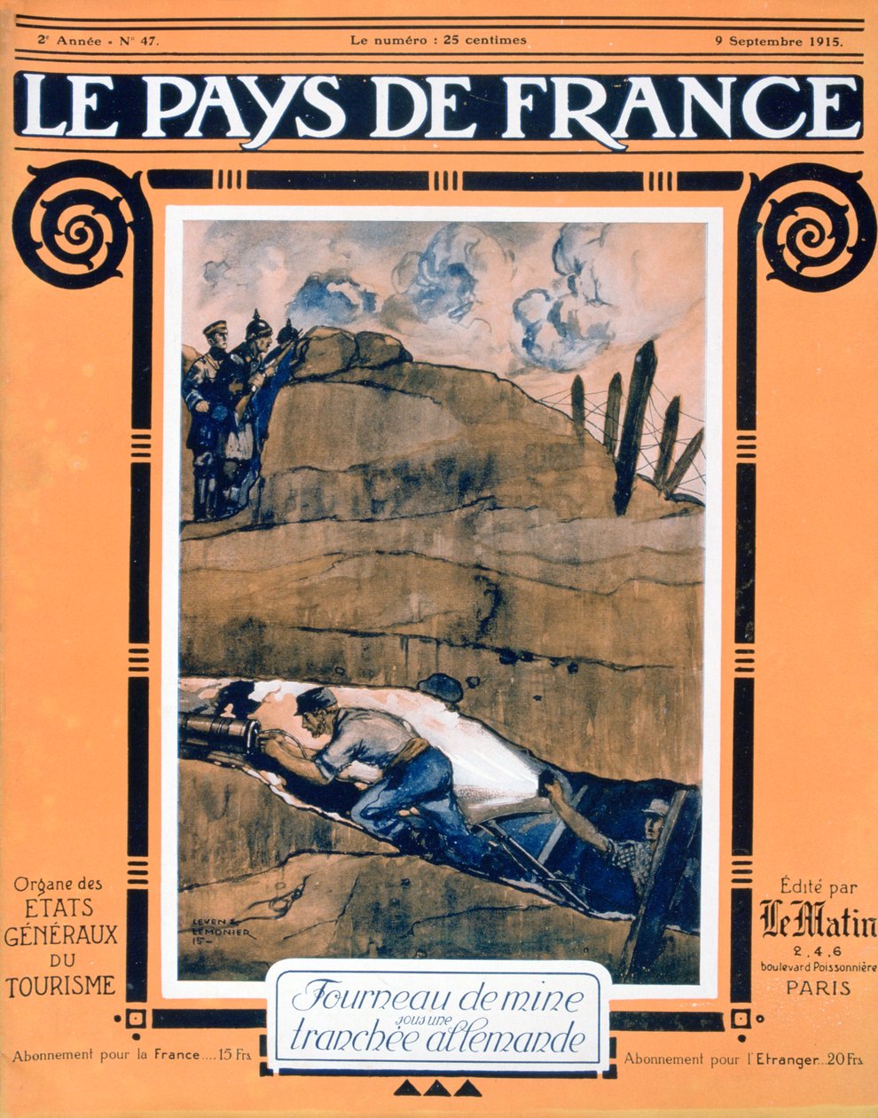 Titelseite von Le Pays de France, 9. September 1915 von Unbekannt