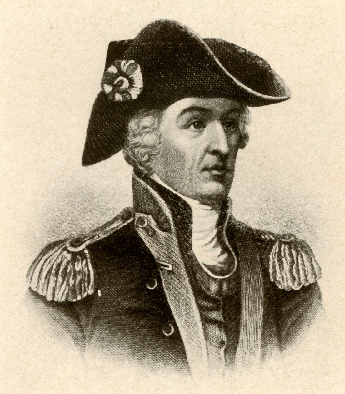 General Francis Marion, im Mantel mit hohem Kragen und Weste, um 1770, 1937 von Unbekannt