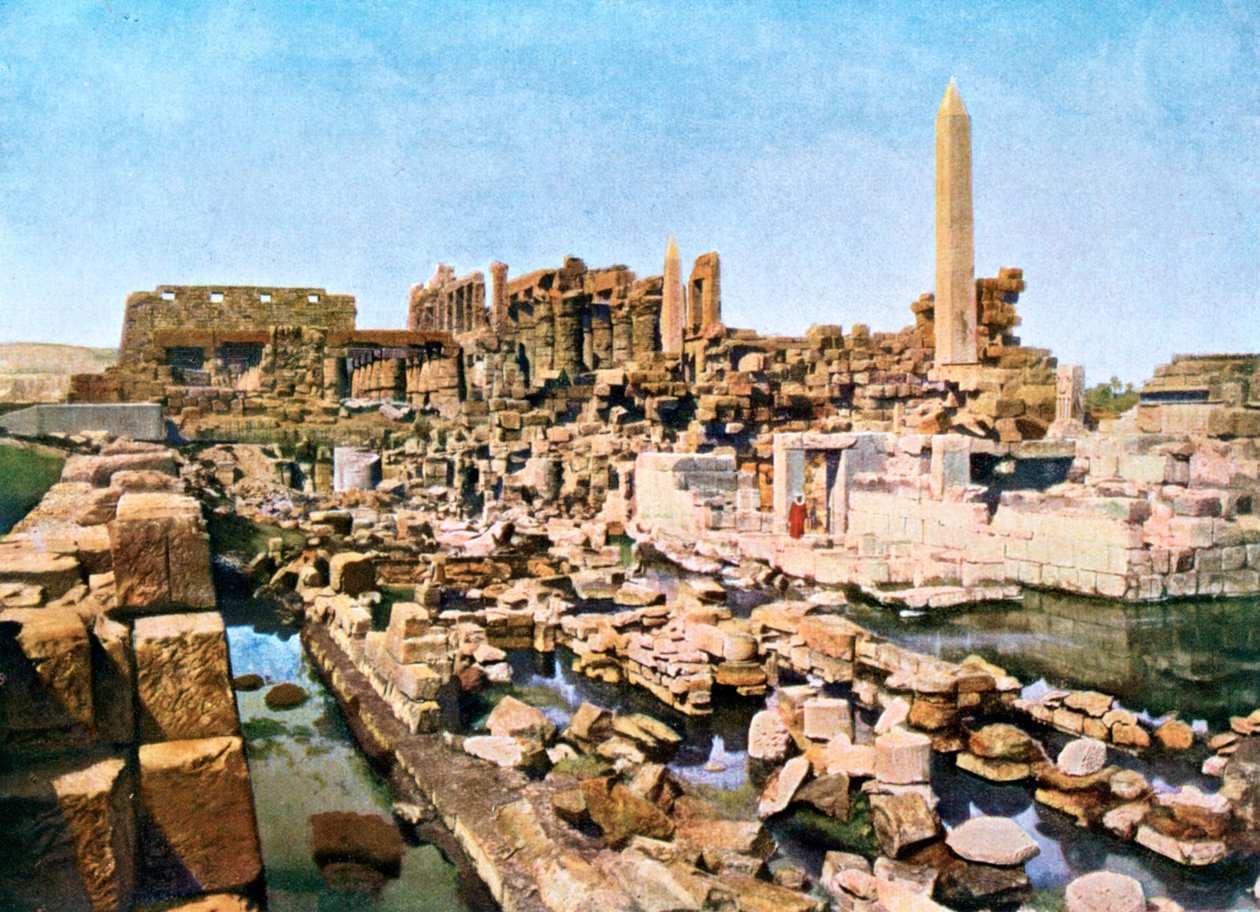 Gesamtansicht des Großen Tempels von Amun-Re, Karnak, Luxor, Ägypten, 20. Jahrhundert von Unbekannt