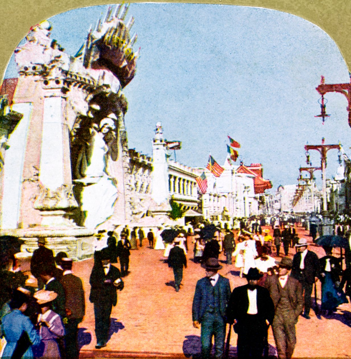 Gesamtansicht des Pike auf der Weltausstellung, St. Louis, Missouri, USA, 1904 von Unbekannt