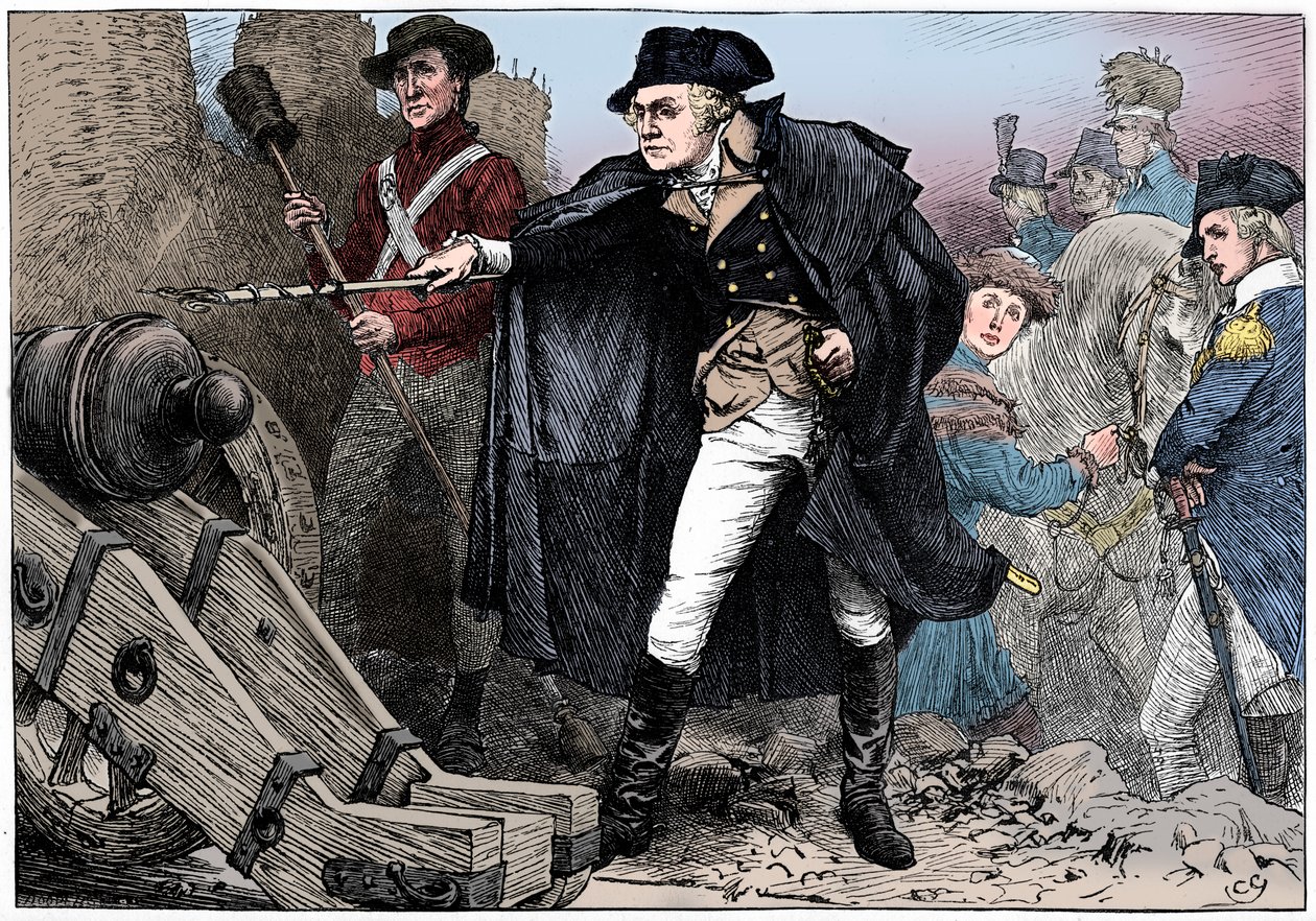George Washington bei der Belagerung von Yorktown, Virginia, 1781 ca. 1880 von Unbekannt