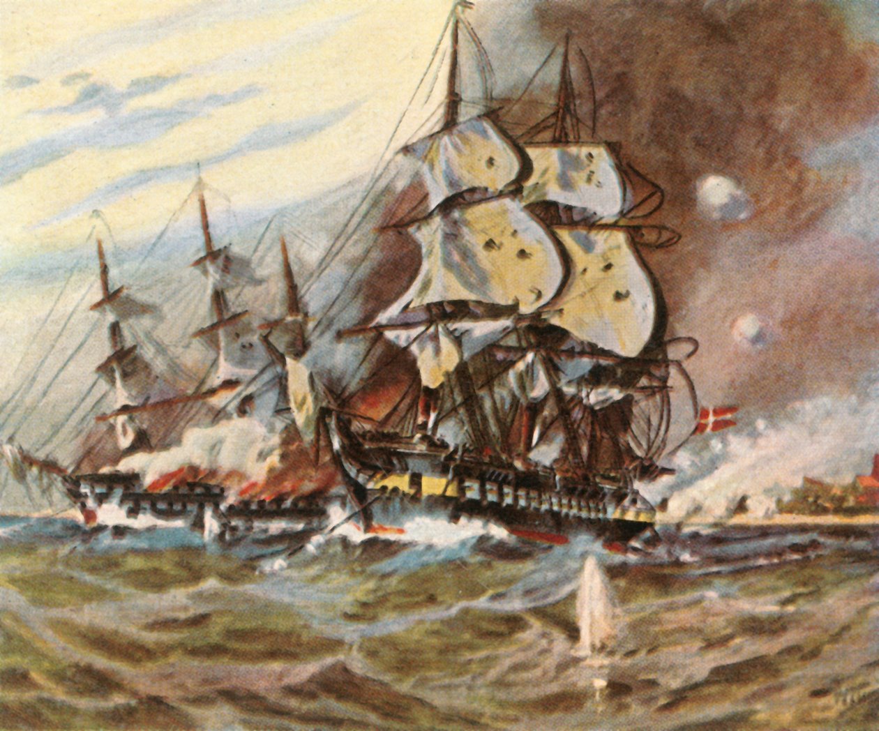 Deutscher Batterieangriff vom Strand bei Eckernförde, 5. April 1849, 1936 von Unbekannt