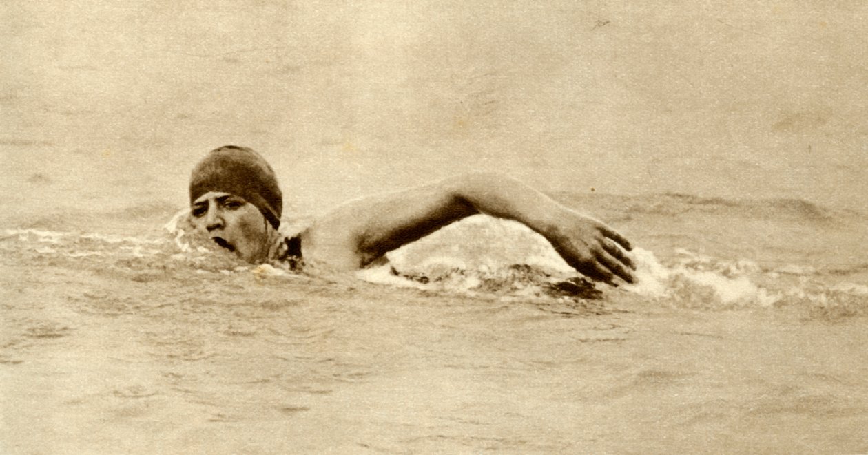 Gertrude Ederle, erste Frau, die den Ärmelkanal durchschwamm, 1926, 1935 von Unbekannt