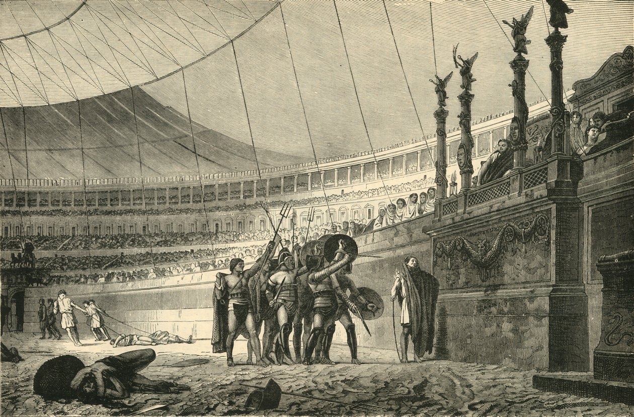 Gladiatoren grüßen den Kaiser vor dem Kampf, 1890 von Unbekannt