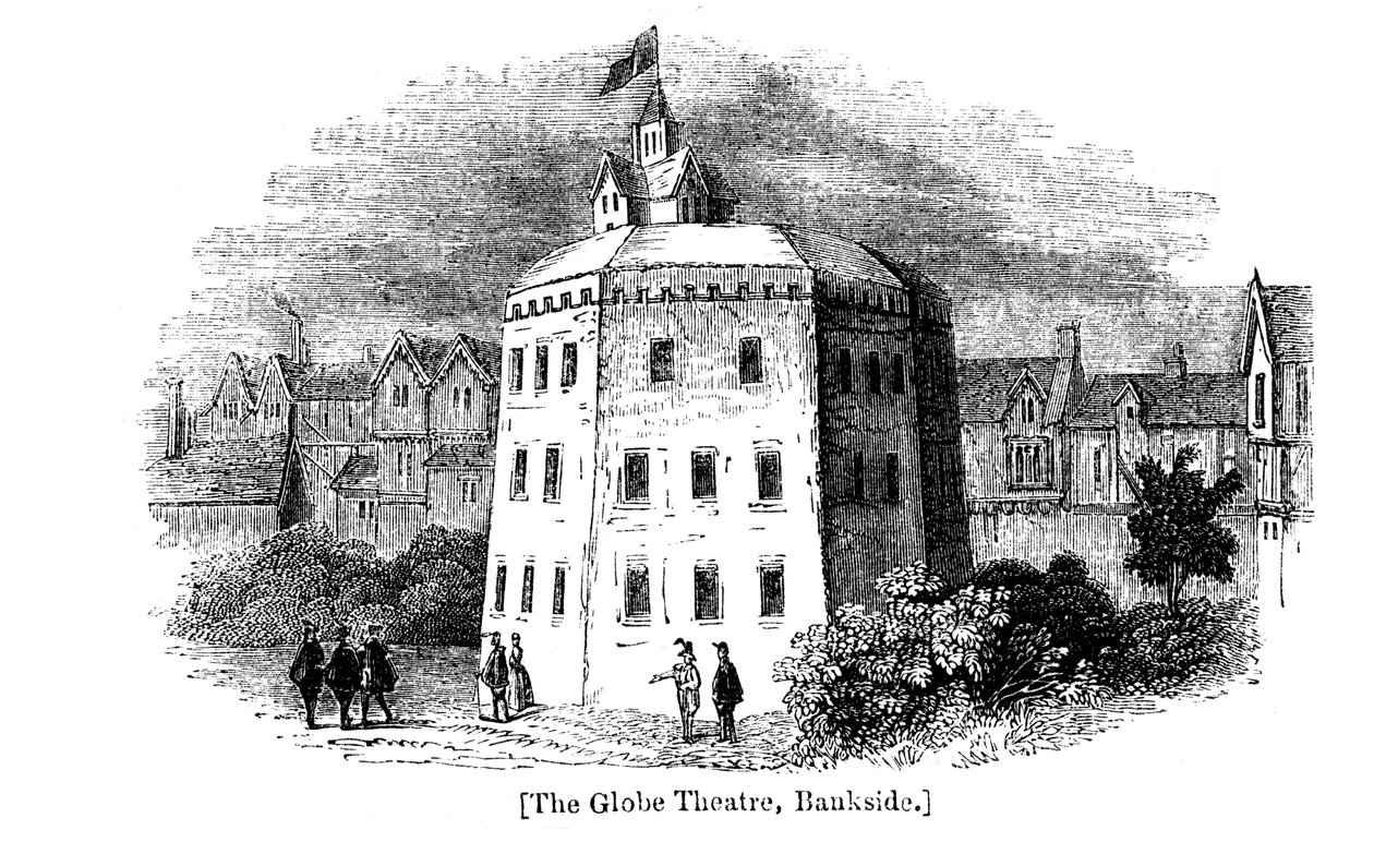 Globe Theatre, Bankside, Southwark, London, wie es um 1598 erschien von Unbekannt