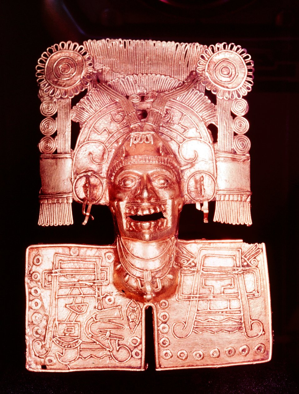 Goldanhänger, der Mitlantecuhtli, den aztekischen Gott der Toten, darstellt, 15. Jahrhundert von Unbekannt