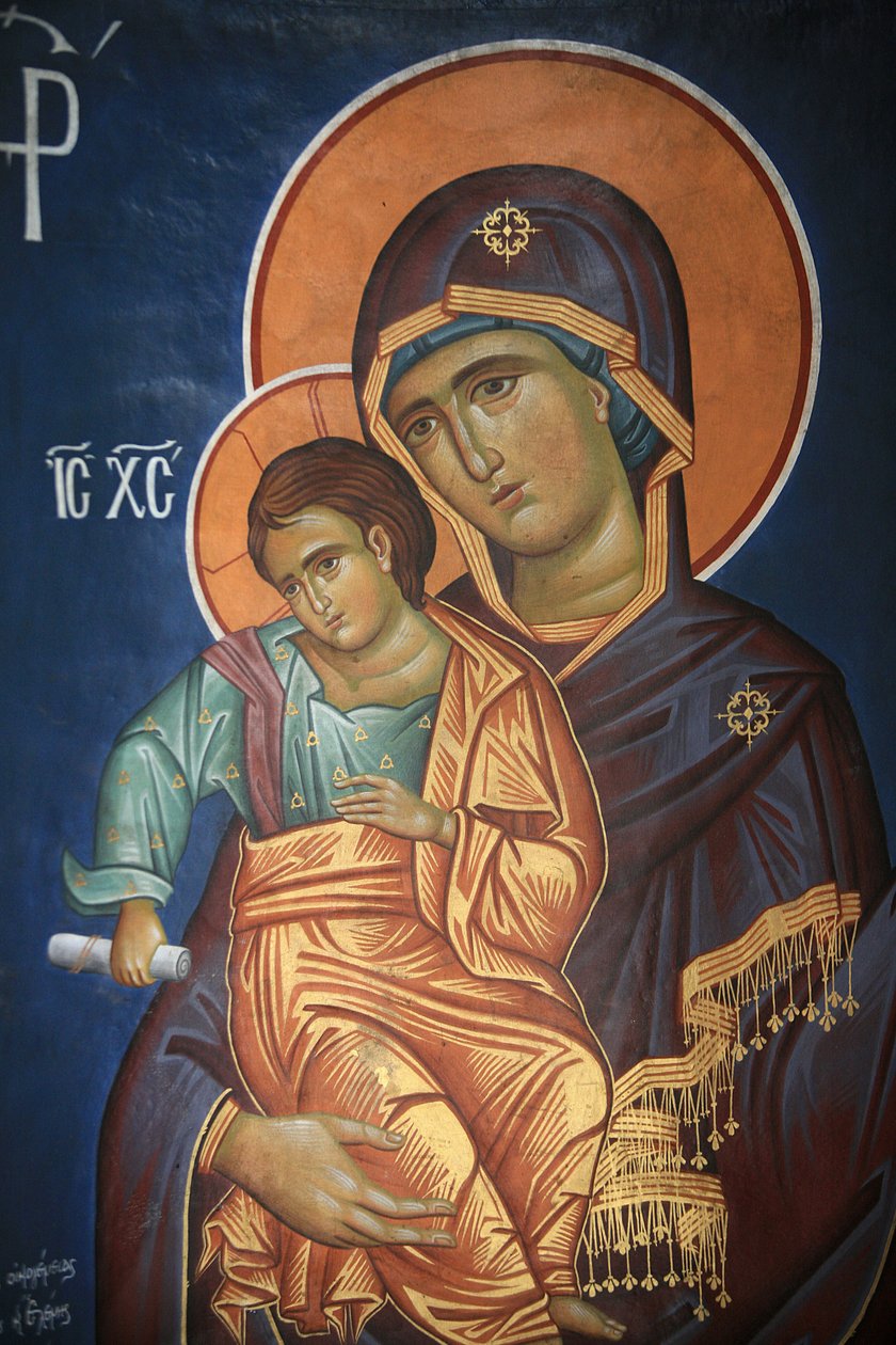 Griechisch-orthodoxe Ikone: Jungfrau und Kind, Thessaloniki, Griechenland von Unbekannt