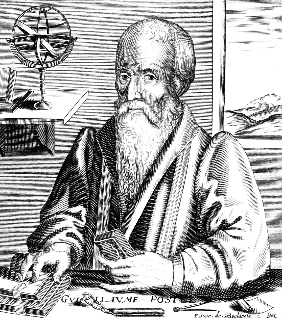 Guillaume Postel, französischer Linguist, Astronom und Diplomat des 16. Jahrhunderts von Unbekannt