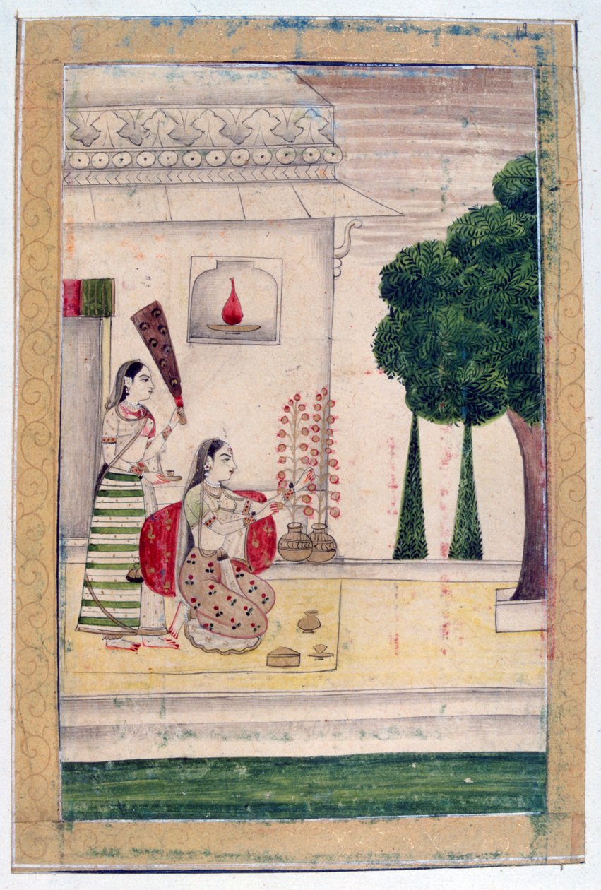Gunakali Ragini, Ragamala-Album, Schule von Rajasthan, 19. Jahrhundert von Unbekannt