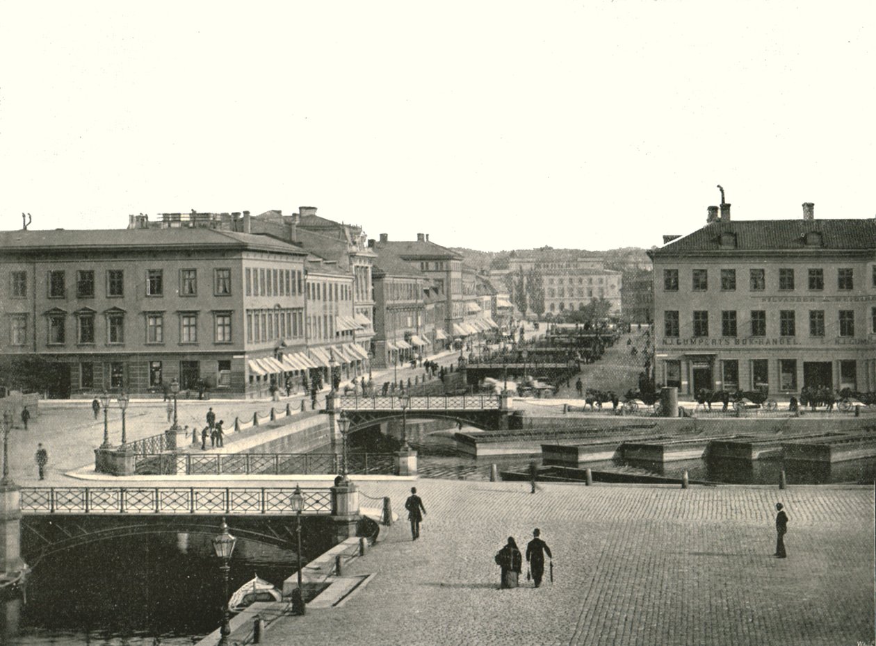Gustav Adolfs torg und Ostra Hamngatan, Göteborg, Schweden, 1895 von Unbekannt