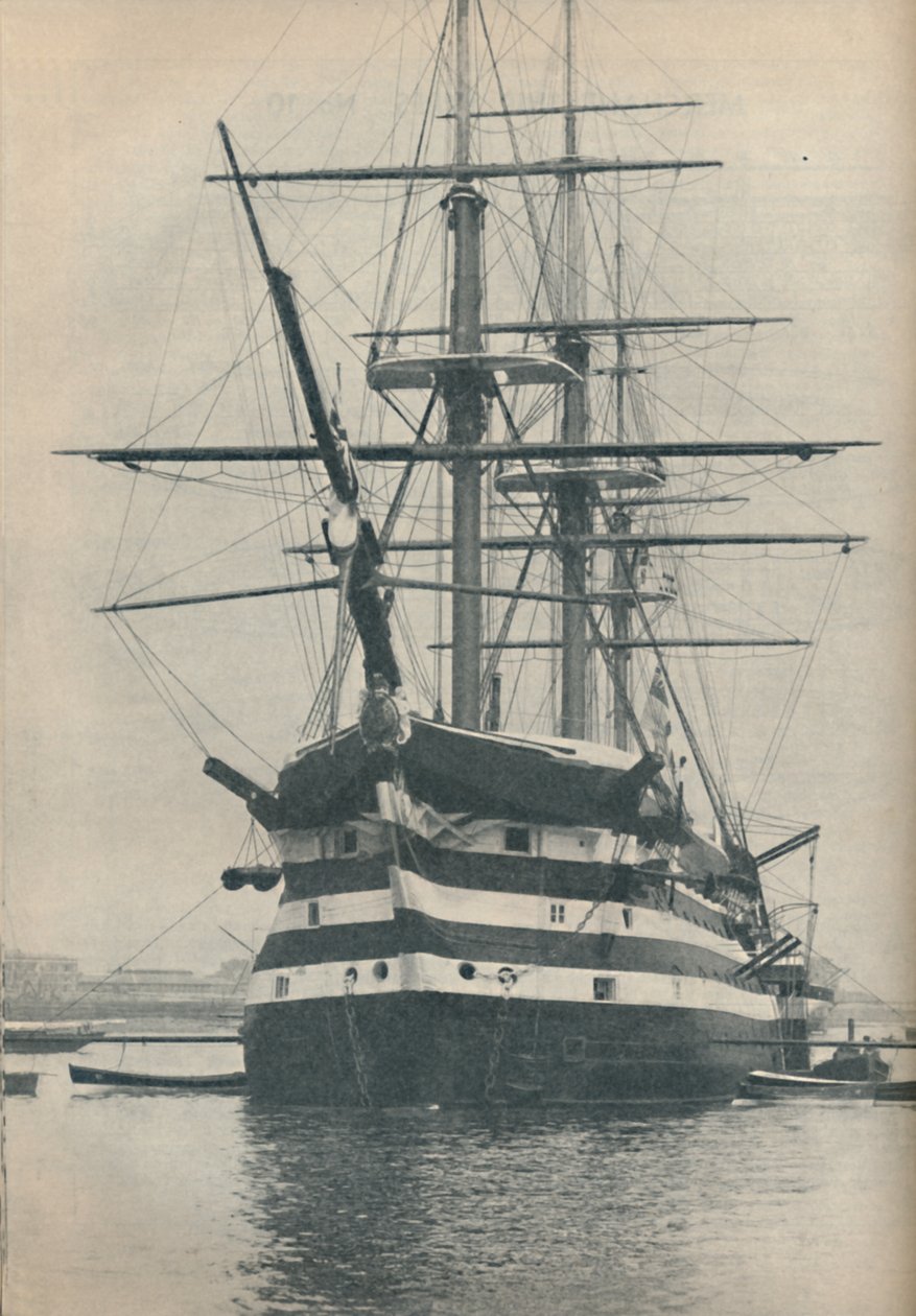 HMS Victory bevor sie 1922 ins Trockendock verlegt wurde, 1936 von Unbekannt
