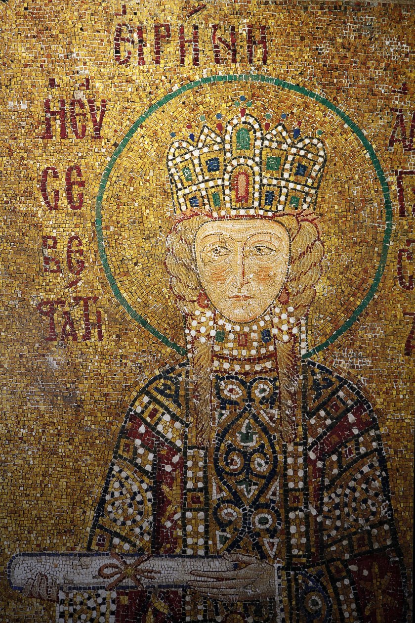Hagia Sophia Mosaik: Kaiserin Irene hält eine Schriftrolle, Istanbul, Türkei von Unbekannt