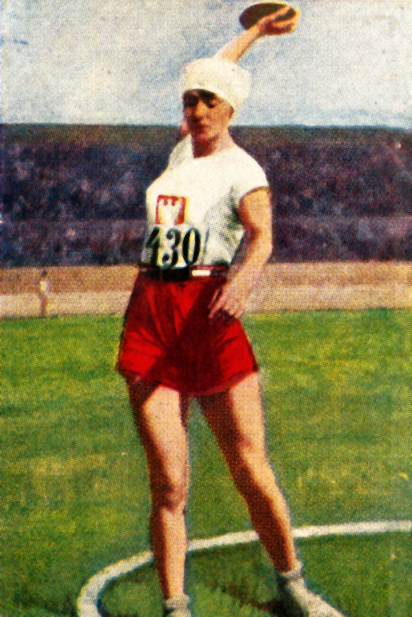 Halina Konopacka aus Polen, Weltmeisterin im Diskuswerfen, 1928 von Unbekannt