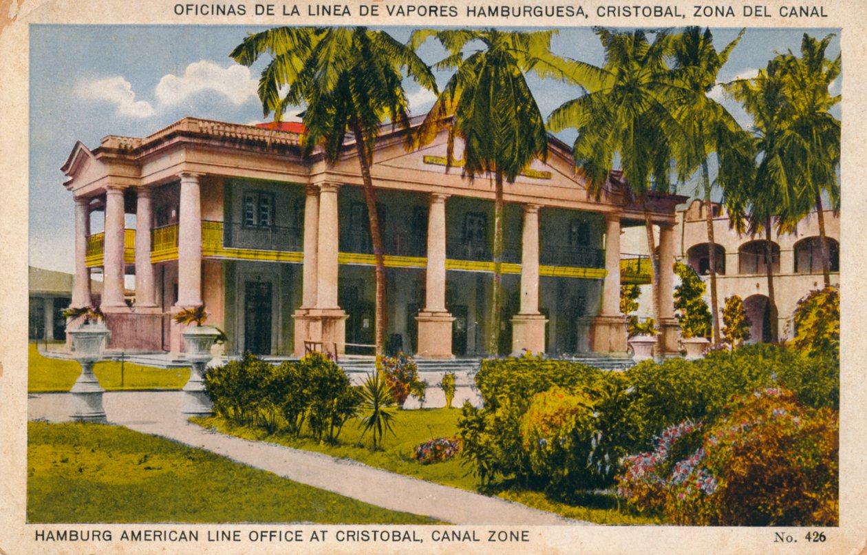 Hamburg American Line Büro in Cristobal, Kanalzone, um 1920er Jahre von Unbekannt