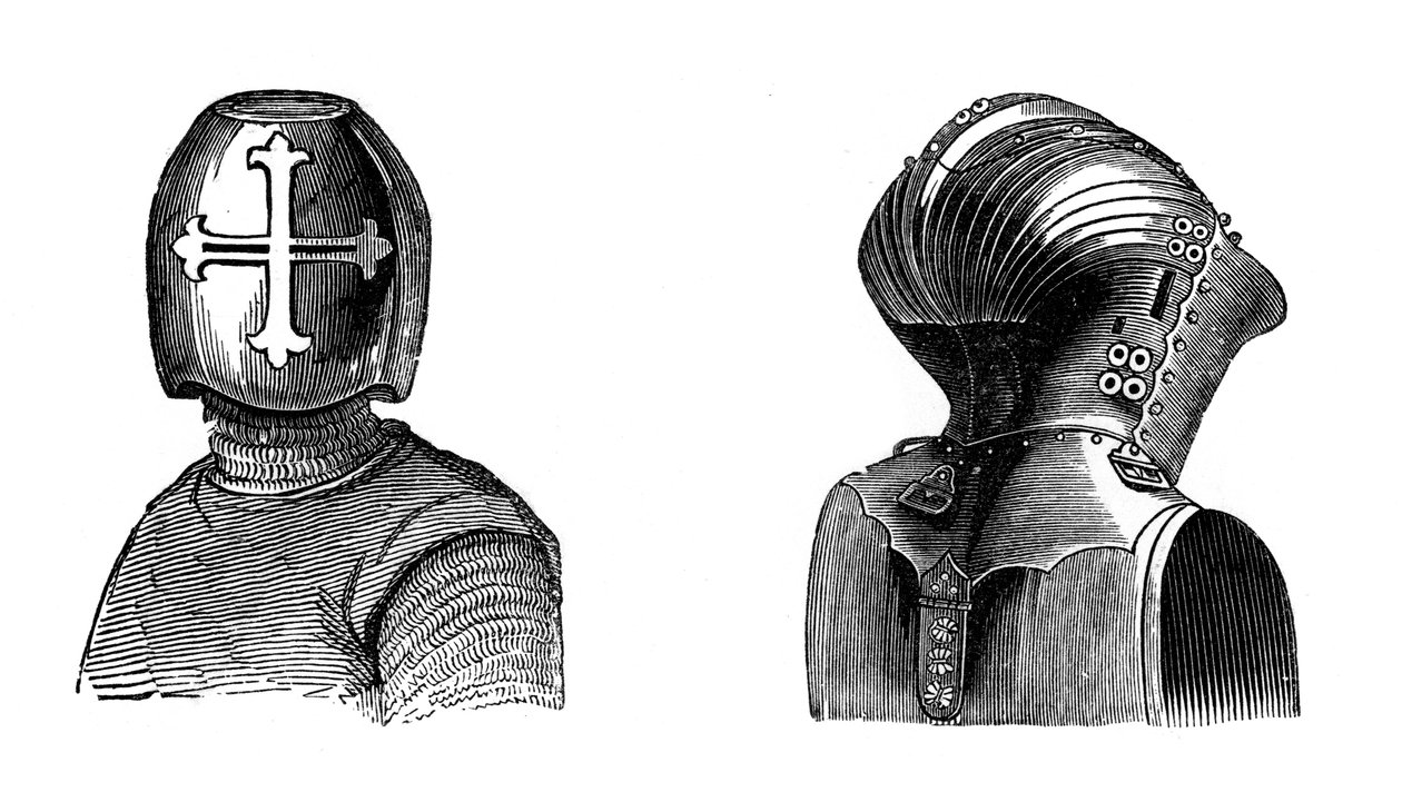 Helme, 13. und 15. Jahrhundert, 1870 von Unbekannt
