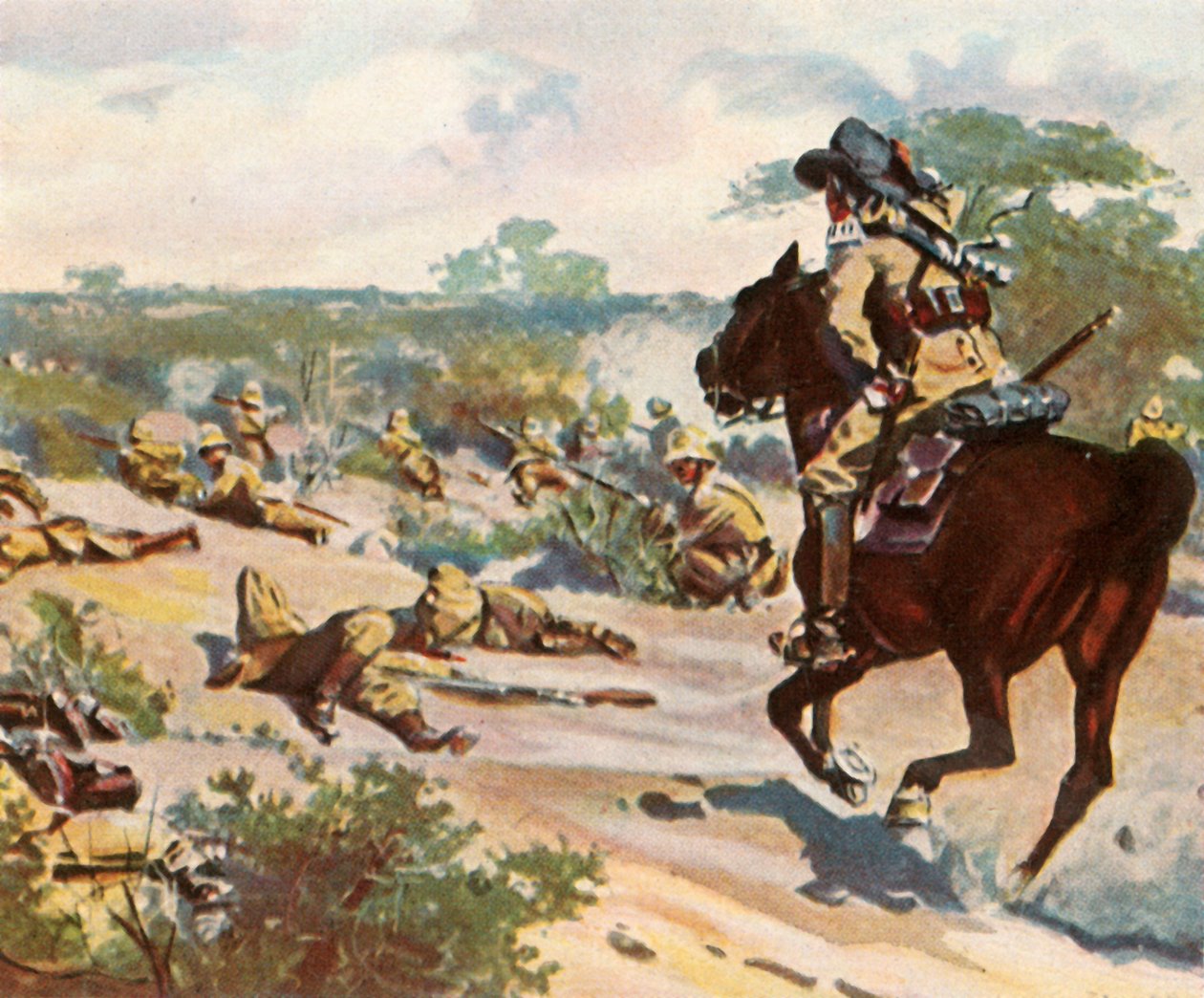 Hendrik Witboi tödlich verwundet im Kampf bei Fahlgras, 29. Oktober 1905 von Unbekannt