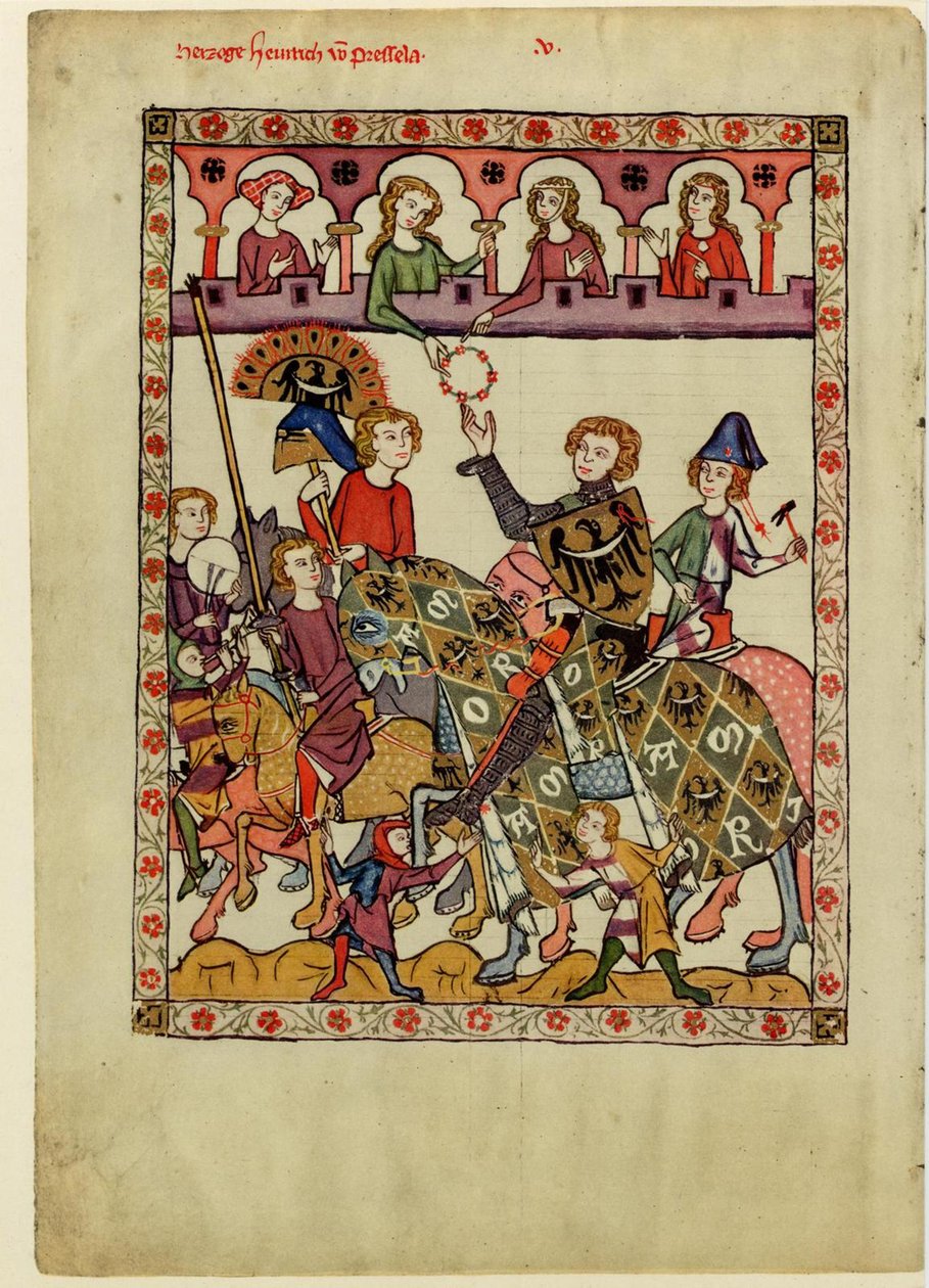 Heinrich IV. Probus, Herzog von Schlesien-Breslau aus dem Codex Manesse, zwischen 1305 und 1340 von Unbekannt
