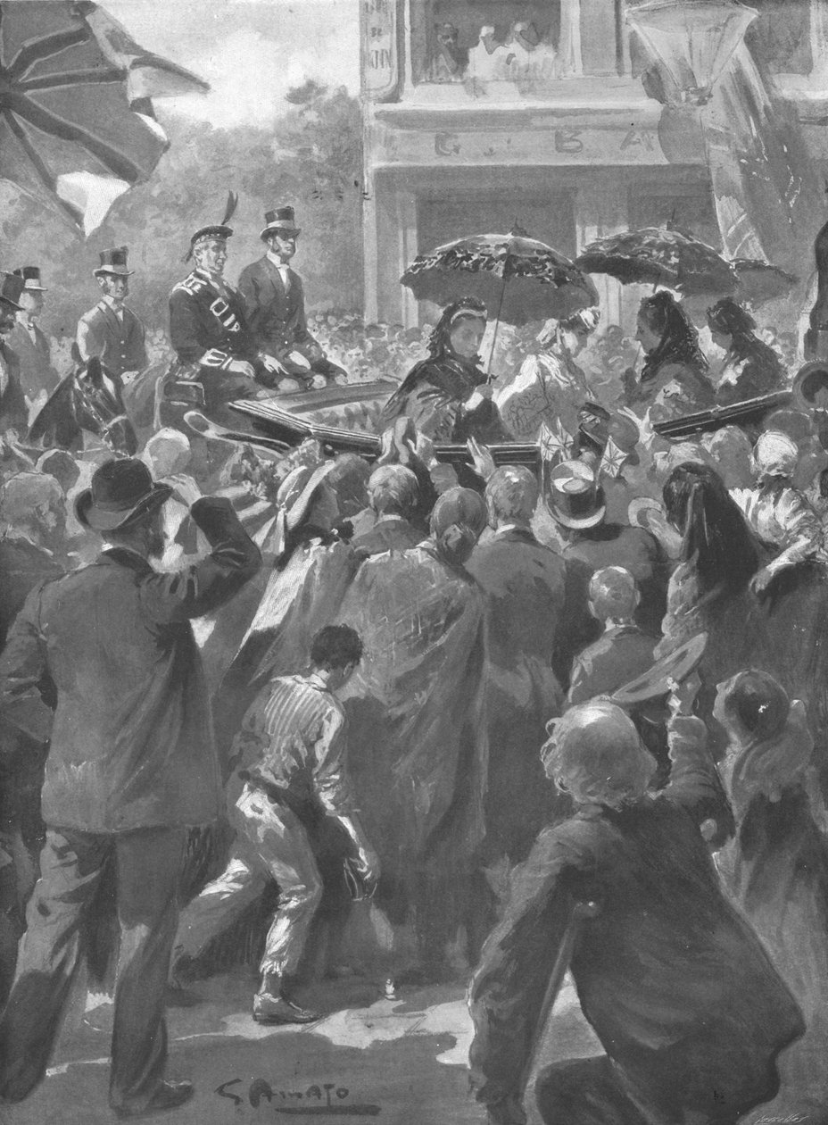 Besuch Ihrer Majestät im East End von London von Unbekannt