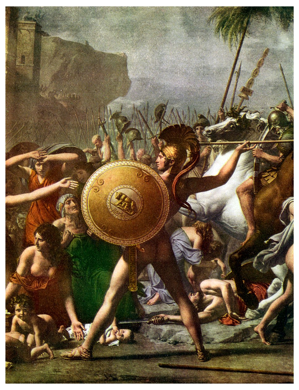 Heldenverehrung: Detail aus Die Intervention der Sabinerinnen, 1799 von Unbekannt