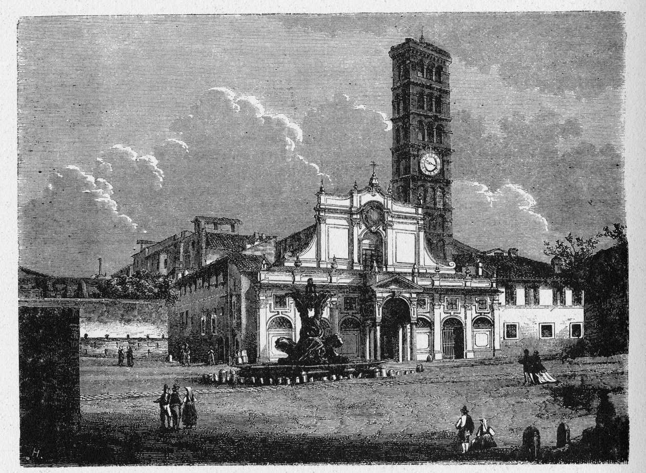 Geschichte des antiken Rom. Santa Maria in Cosmedin ist eine kleine Basilika in Rom, Italien. Sie befindet sich im Rione Ripa. von Unbekannt