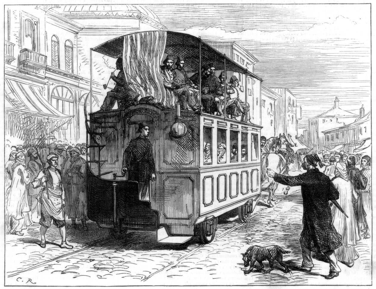 Pferdebahn, Konstantinopel, 1877 von Unbekannt