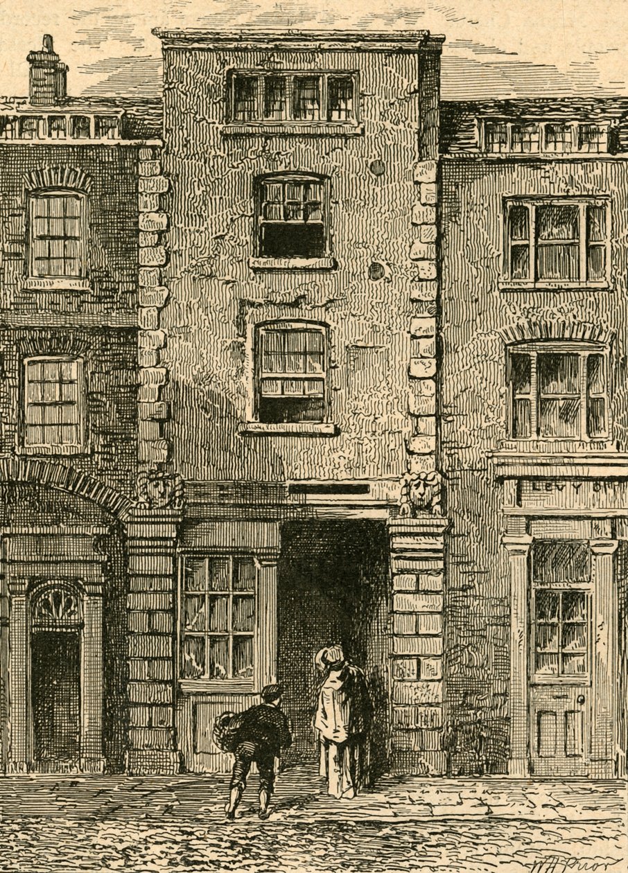 Haus, das angeblich von Dryden in Fetter Lane bewohnt wurde, 1897 von Unbekannt