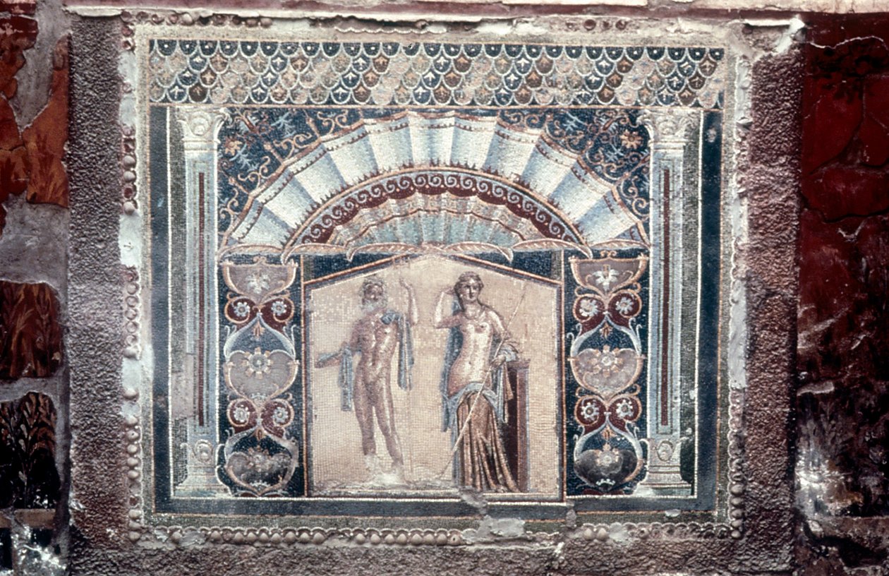 Haus des Neptun und Amphitrite Mosaik, Römisch, Herculaneum von Unbekannt