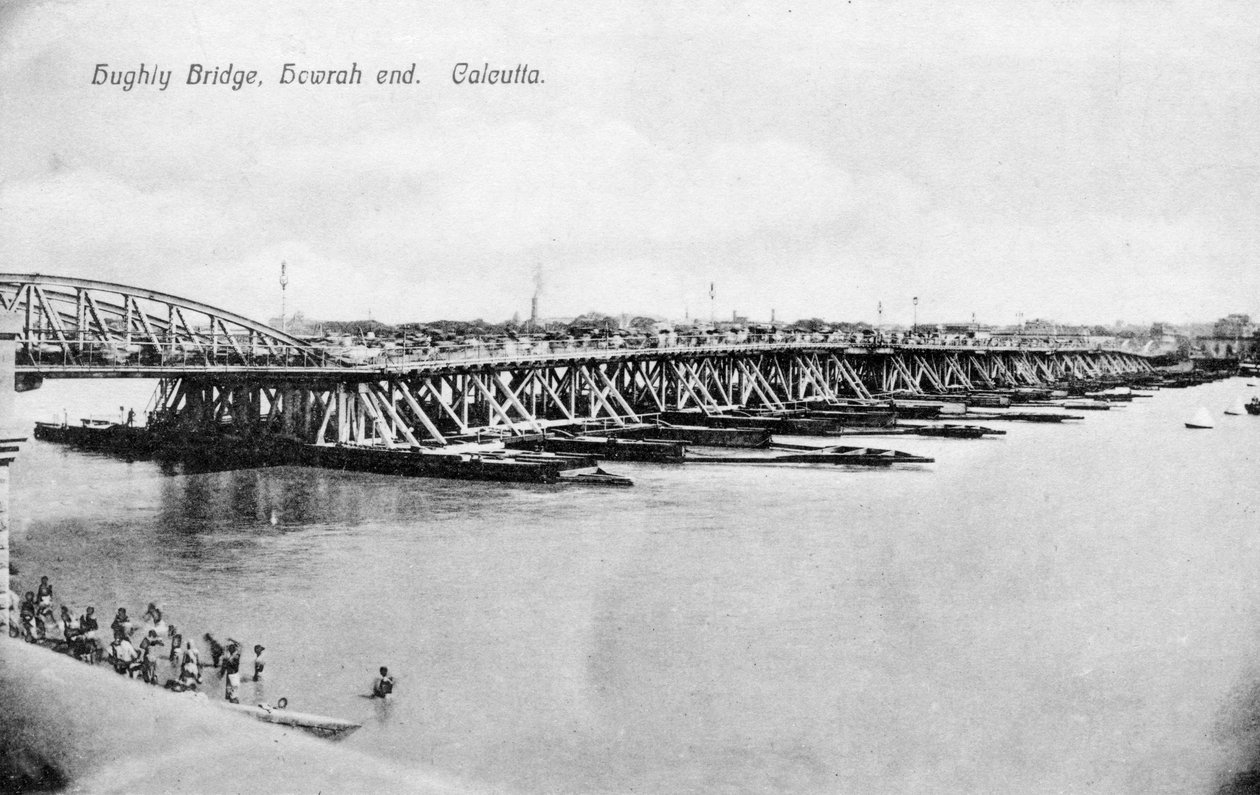 Howrah-Brücke über den Hooghly-Fluss, Kalkutta, Indien, frühes 20. Jahrhundert von Unbekannt