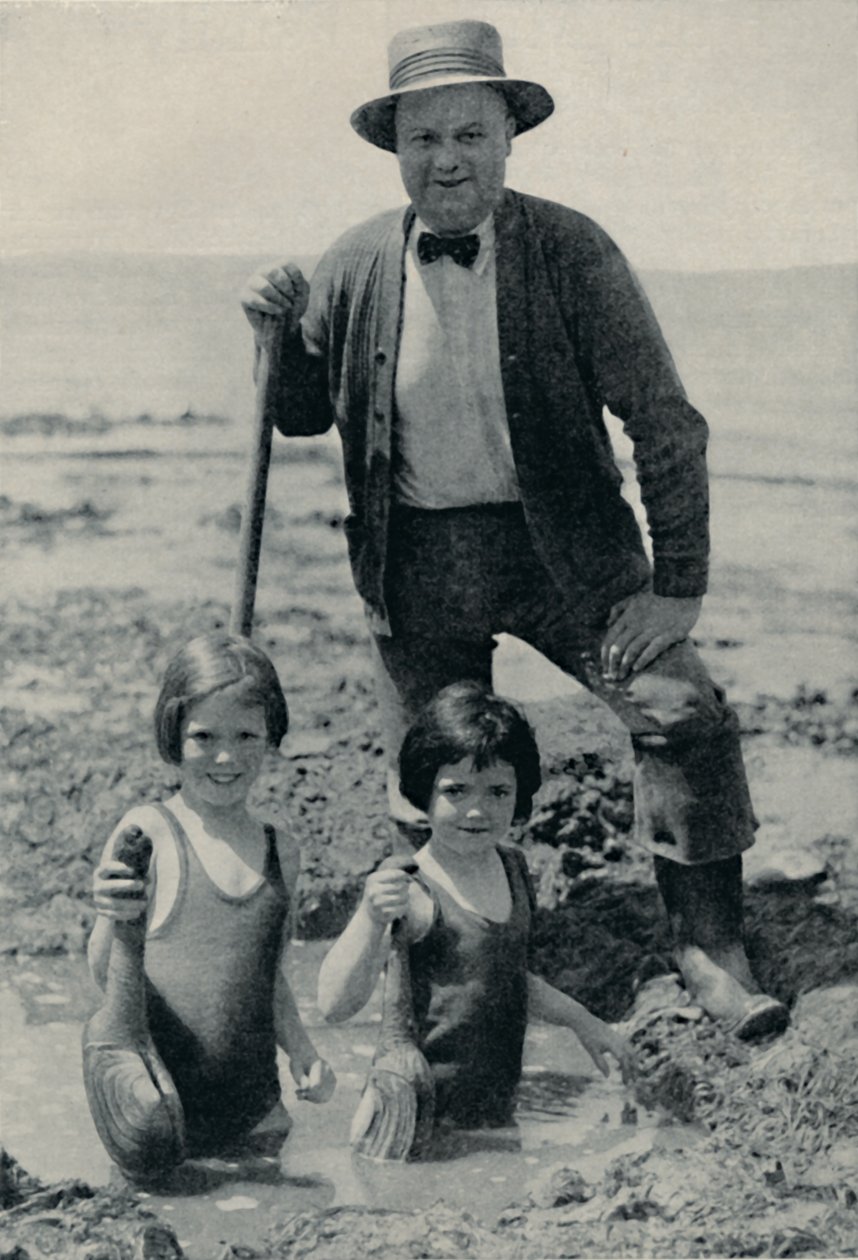 Die Jagd nach der schwer fassbaren Geoduck am Puget Sound, um 1935 von Unbekannt