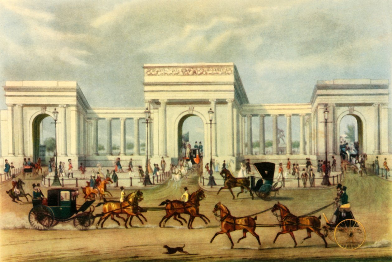 Hyde Park Corner, 19. Jahrhundert von Unbekannt