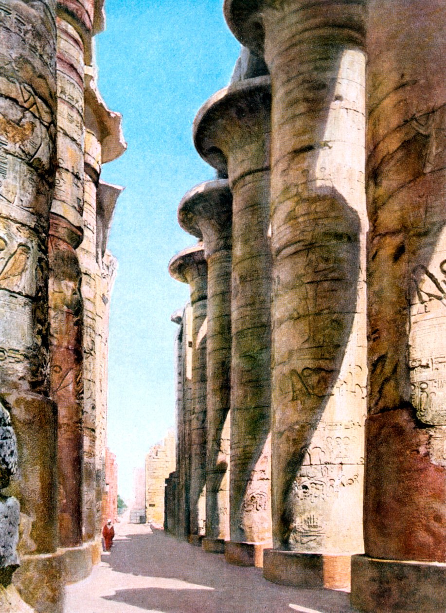 Hypostylhalle, Tempel Karnak, Luxor, Ägypten, 20. Jahrhundert von Unbekannt