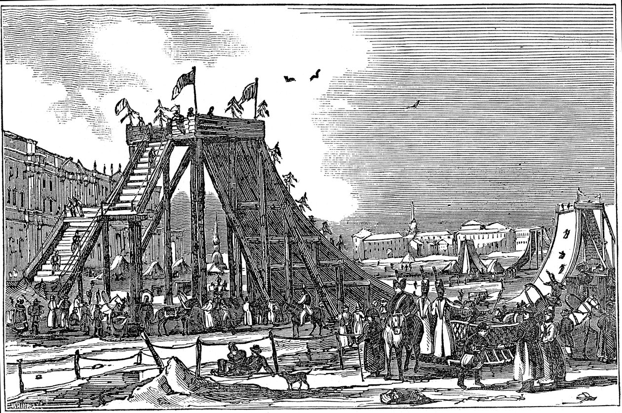 Eisberg, künstliche Schlittenbahn, Russland, 1833 von Unbekannt