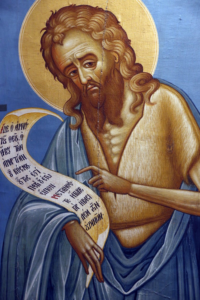 Ikone im Byzantinischen Museum von Pedoulas: Heiliger Johannes der Täufer (19. Jahrhundert), 20150510, Pedoulas, Zypern von Unbekannt
