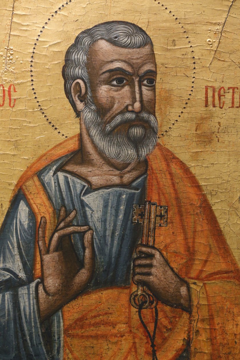 Ikone im Byzantinischen Museum von Pedoulas: Heiliger Petrus (17. Jahrhundert), 20150510, Pedoulas, Zypern von Unbekannt