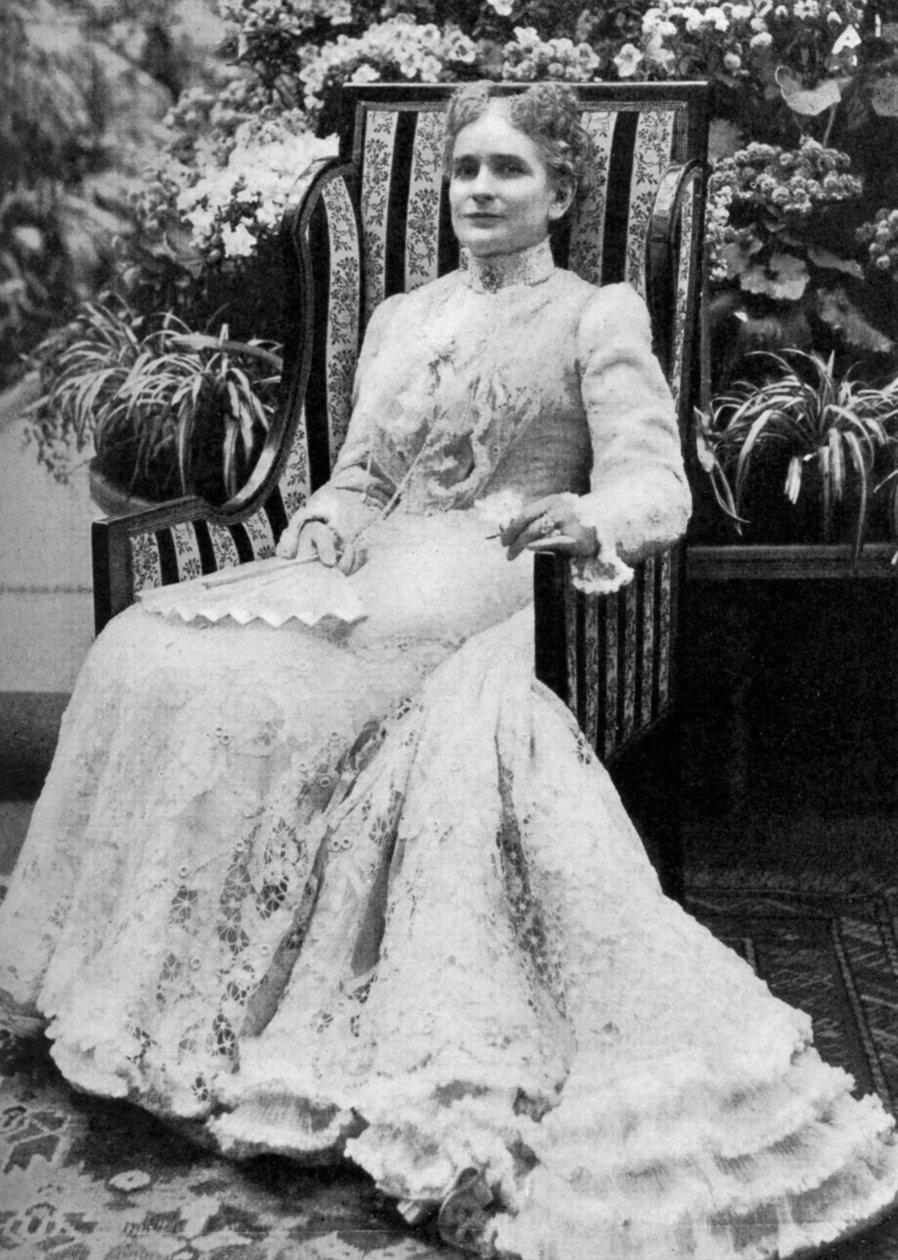 Ida Saxton McKinley, Ehefrau des amerikanischen Präsidenten William McKinley, ca. 1900, 1908 von Unbekannt