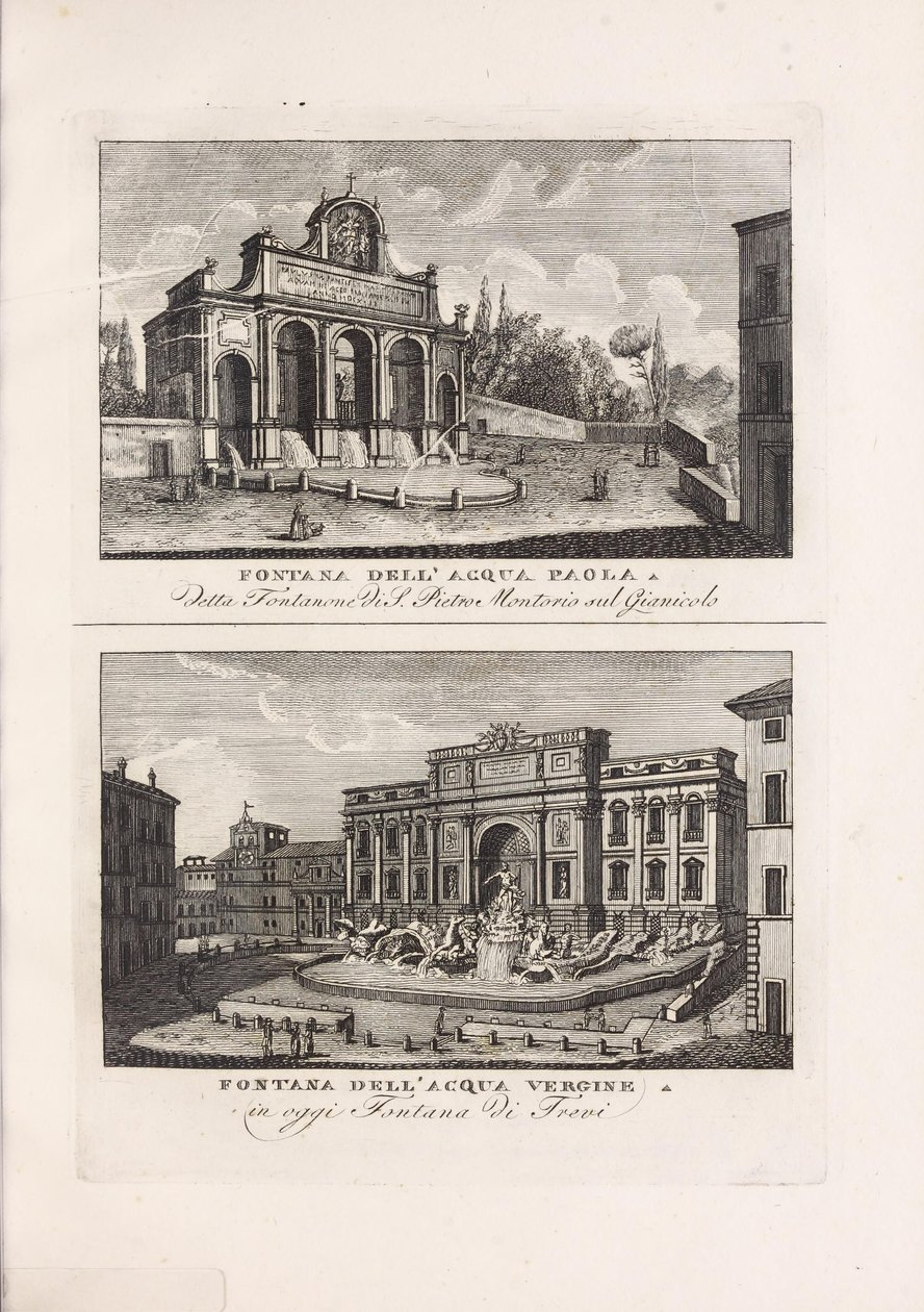 Illustration aus dem Buch Raccolta di vedute antiche e moderne della città di Roma e sue vicinanze von unbekanntem Autor, veröffentlicht von Presso Piale neg.e di stampe a S. Carlo al Corso (Italien, 1816) von Unbekannt