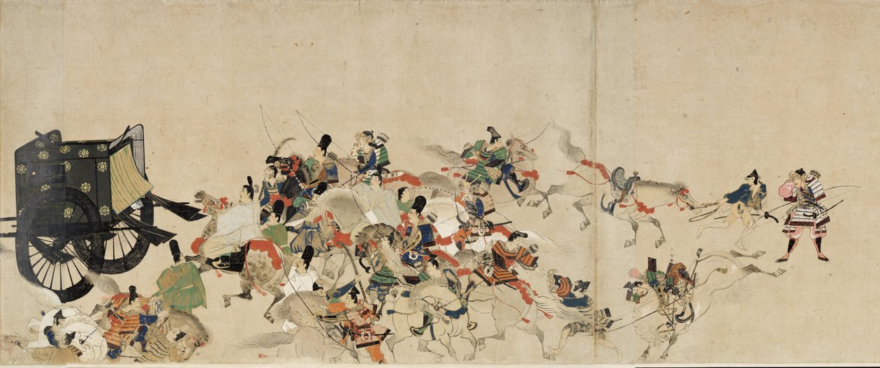 Illustrierte Geschichte des Heiji-Bürgerkriegs Der kaiserliche Besuch in Rokuhara 3 Schriftrollen, 13. Jahrhundert von Unbekannt